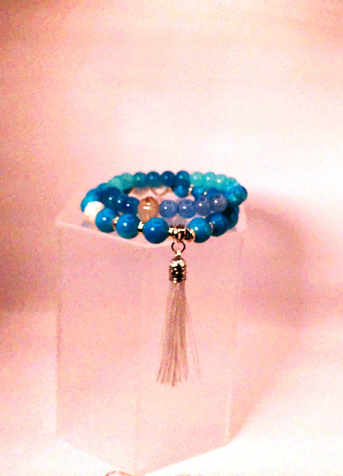 Ocean Blue Tassel Bracelet Set